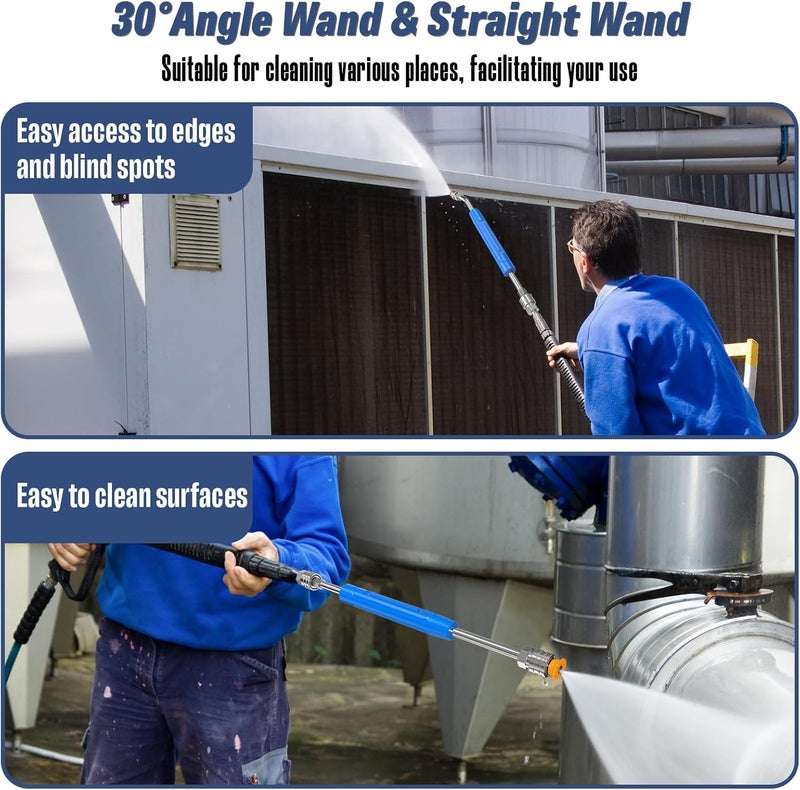 A-Power Pressure Washer Extension Wand, 17 Inch Stainless Steel Power Washer Wand with Slip Resistant Plastic Protective Cover, 1/4" Quick Connect, 2 Pack - Image 3